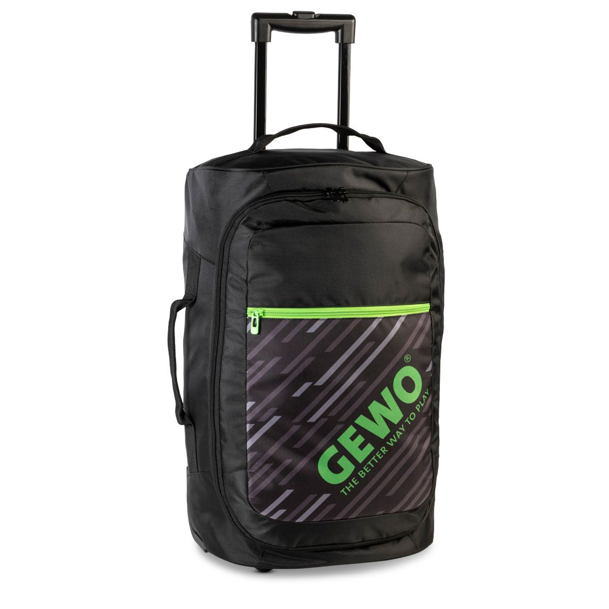 Gewo Trolley strepen M zwart/limoen