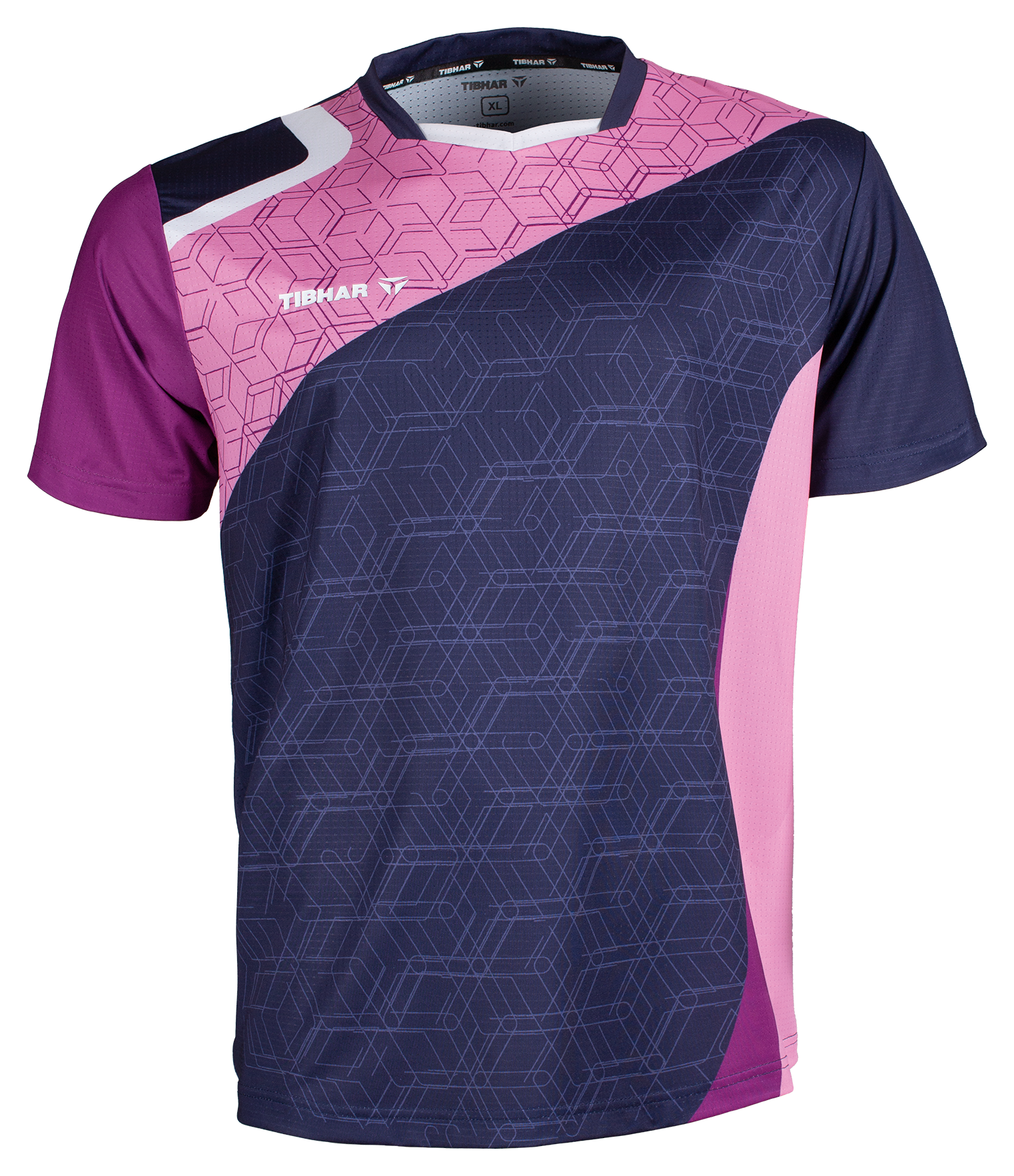 Tibhar Shirt Sol marineblauw/roze
