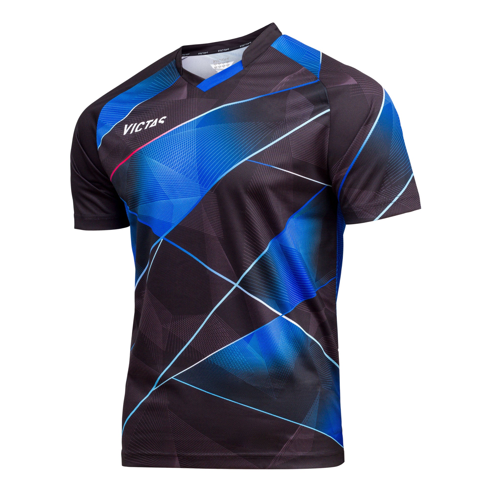 Victas Shirt 225 zwart/blauw