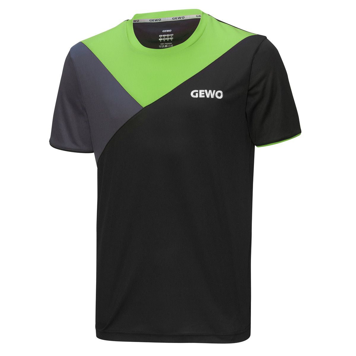 Gewo T-Shirt Toledo zwart/lime