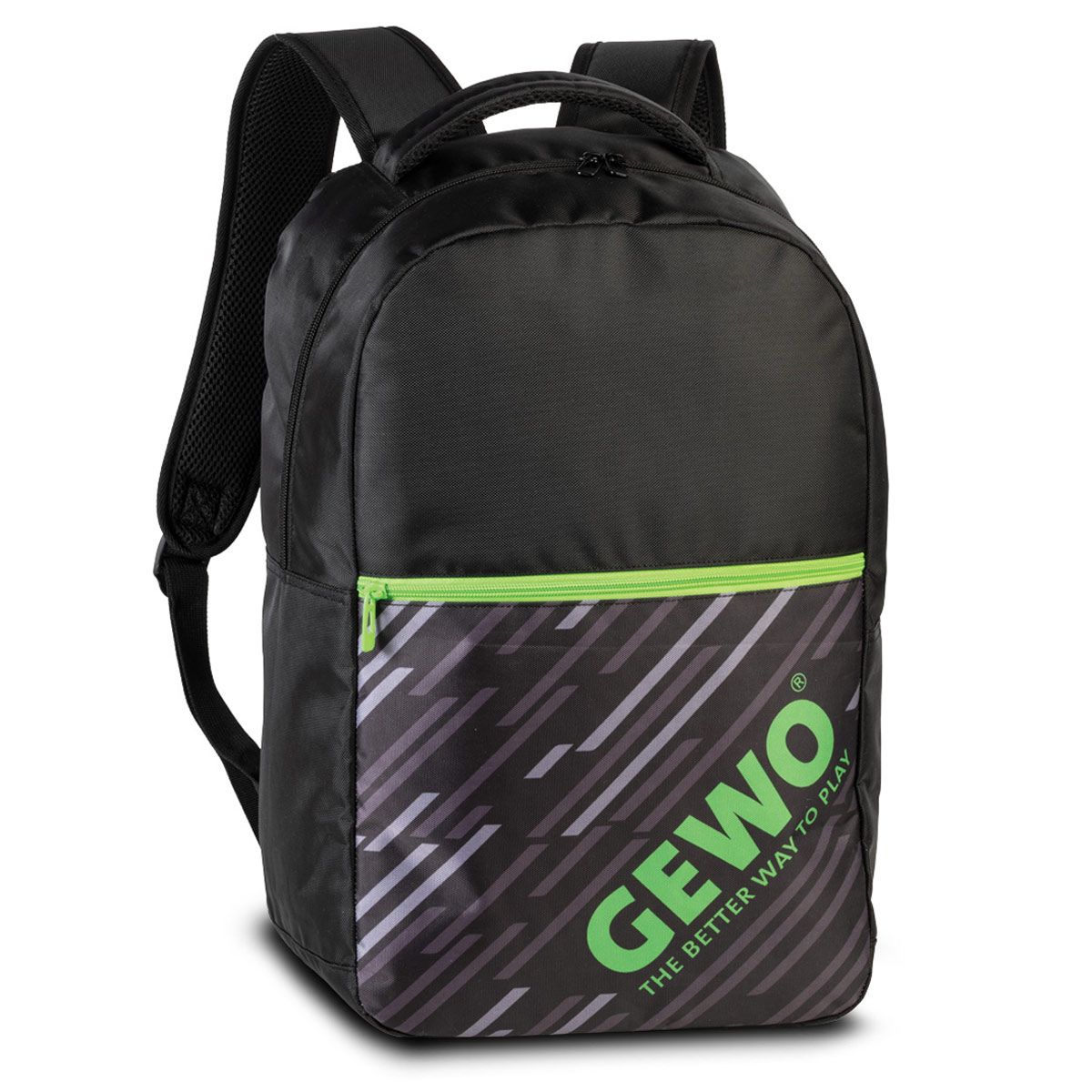 Gewo Rugzak Stripes zwart/limegroen