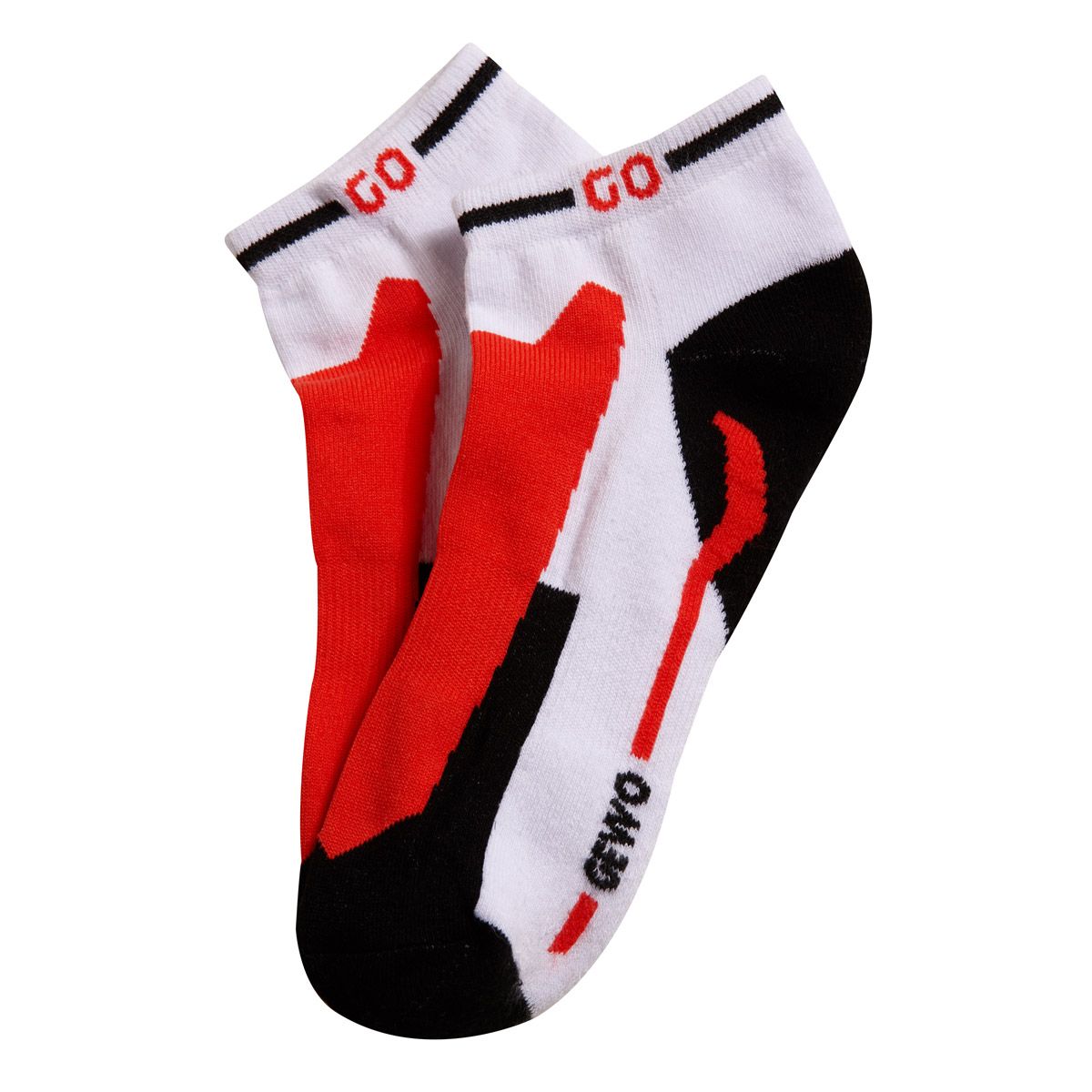 Gewo korte sokken Flex III wit/rood