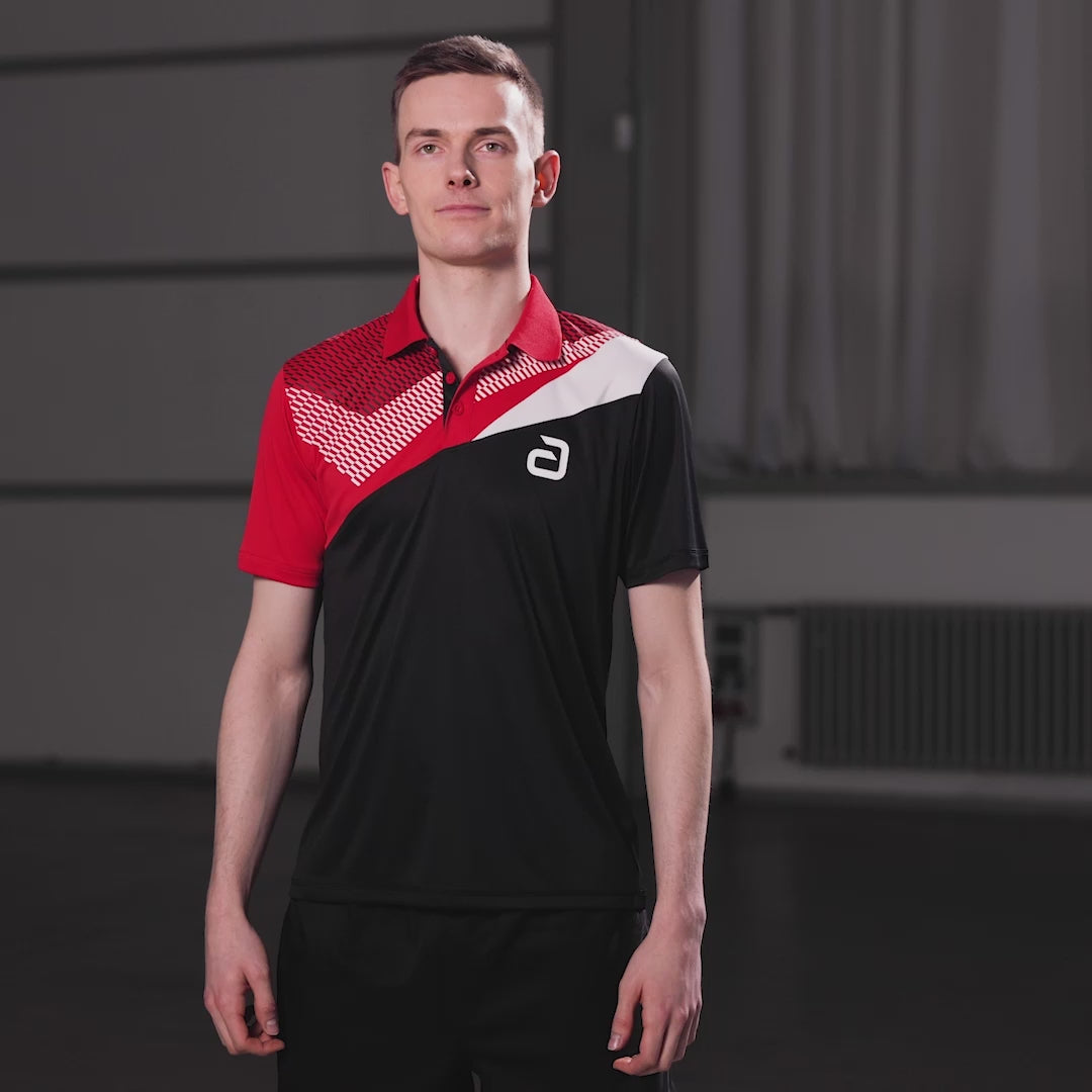 Load video: Andro Shirt Lavor black/red