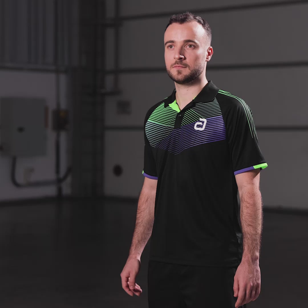 Load video: Andro Shirt Avos Cotton black/green