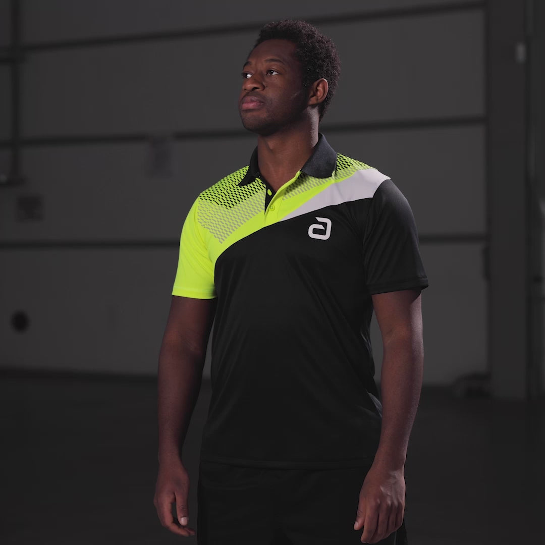 Load video: Andro Shirt Lavor black/yellow